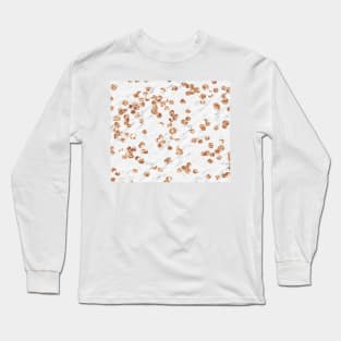 Rose gold crystals - white marble Long Sleeve T-Shirt